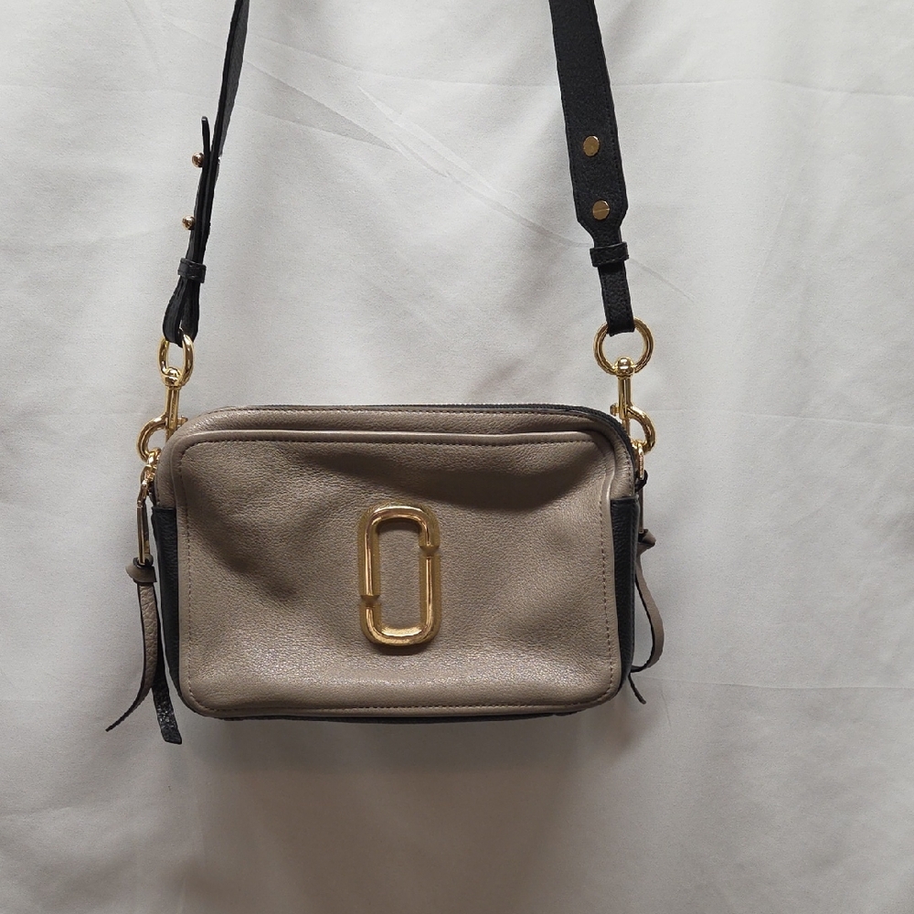Marc Jacobs Softshot 27 Bag Taupe Black Authentic